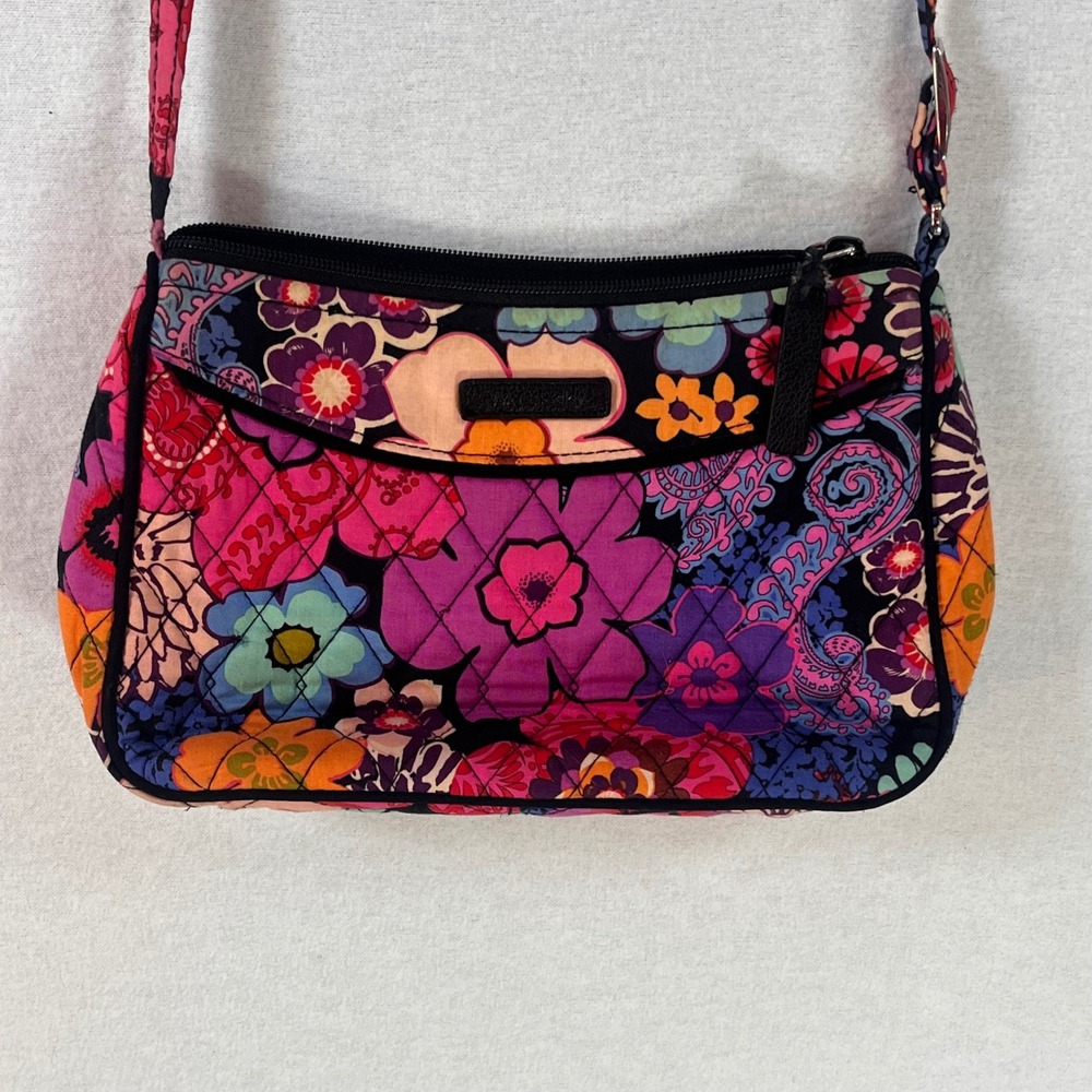 Vera Bradley RFID All In One Crossbody Wallet Floral Quilted Zip Purse 15455-G15